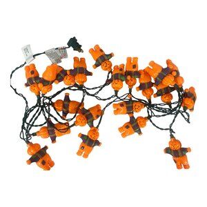 Halloween Scarecrow Pumpkin Blow Mold Plastic 10 Covers on String Lights WORKS!